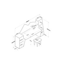 Mesa de Escritorio Infantil para Niños, Color Nogal y Blanco, 180x45x93.5 cm