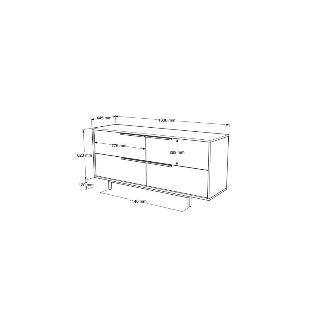 Buffet de Melamina en Color Natural-Negro, Gran Resistencia