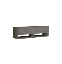 Mueble TV Moderno con 1 Puerta y Estantes en Melamina Color Gris Antracita - 100x31.5x29.6cm