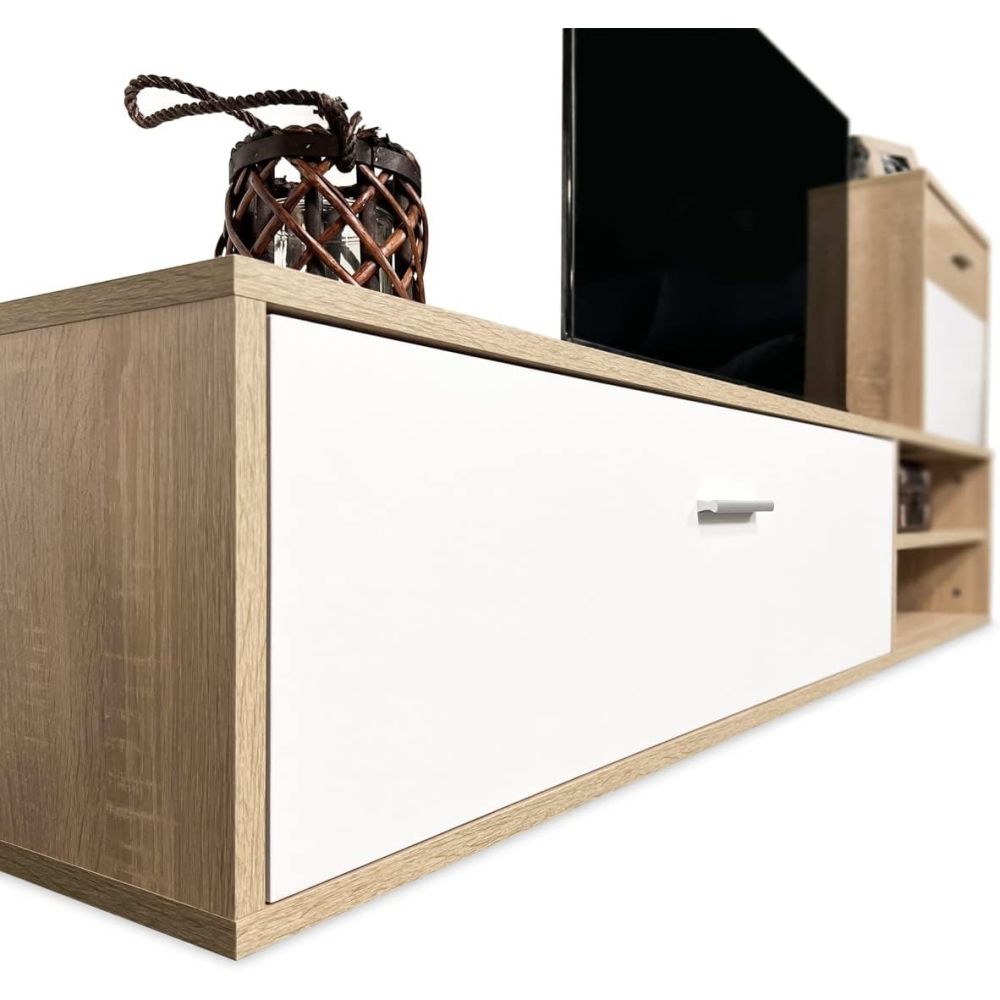 Meyvaser, Conjunto de muebles de salón 220 cm Color cambrian y blanco, muebles de salón.