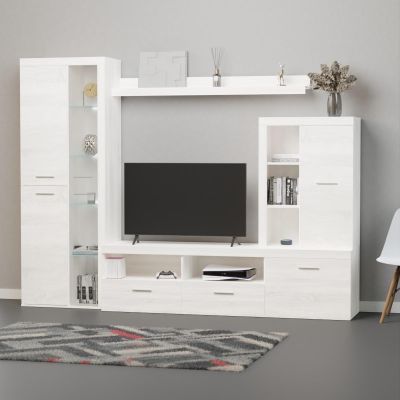 Mueble de Salón Moderno con Leds,Acabado en Andersen Pino