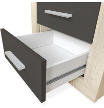 BricoExpo - Pack Cabecero de 160 x 120 cm + 2 Mesitas de Noche | Color Cambria y Grafito (para Cama de 135-140 o 160)