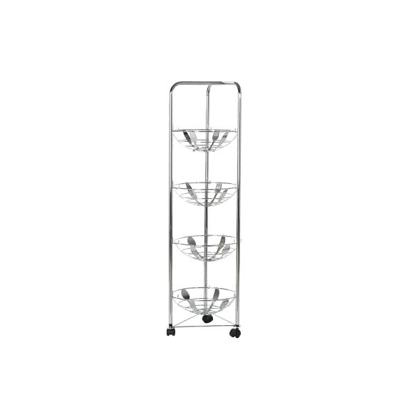 Verdulero Frutero Metal Cromado 28x28x95 con Ruedas: ¡Organiza tu Cocina con Estilo!