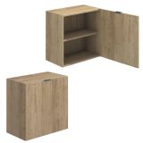 Mueble de salón y TV Conjunto muebles de salón apilable, madera y blanco, 301 cm de ancho