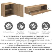 Meyvaser Mueble de salón y TV Conjunto muebles de salón apilable 245 Cm Ancho Color Madera y Blanco