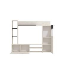Mueble de Salón Modular Elegante | Ancho 192 cm, Alto 155.5 cm, Fondo 35 cm | Color Roble Blanco y Roble Ceniza