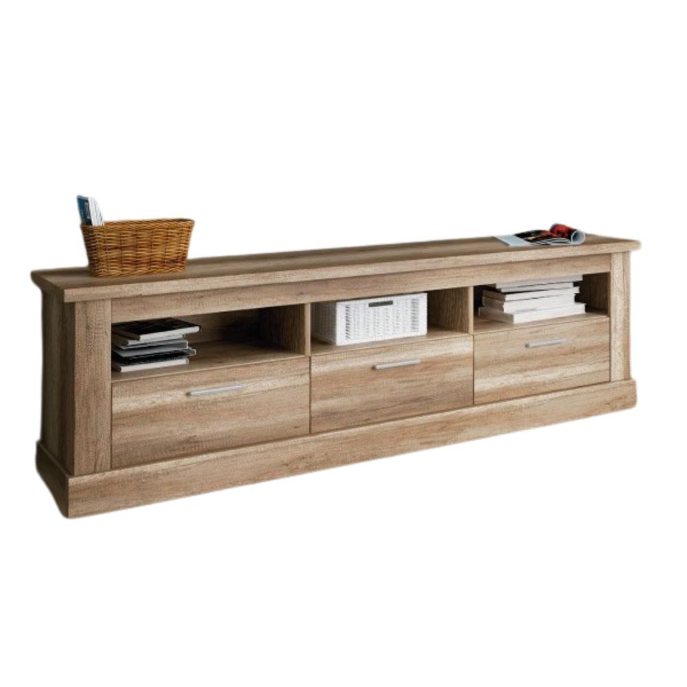 Mueble de Comedor, Mueble Salón, Acabado en Color Cañón, Medidas: 276 cm (Ancho) x 201,6 cm (Alto) x 41,8 cm (Fondo)