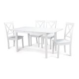 Mesa de Comedor Extensible en MDF - Acabado Blanco | 120/150x80 cm | Diseño Moderno y Funcional