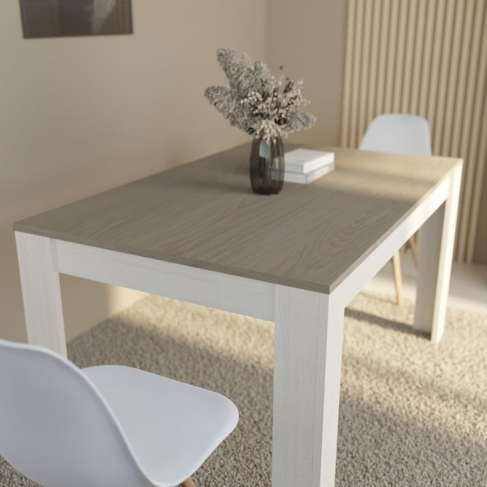 Mesa de Comedor, Mesa de Salón Fija, Color Andersen Pino Gris