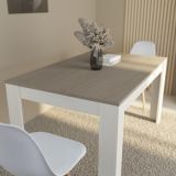 Mesa de Comedor, Mesa de Salón Fija, Color Andersen Pino Gris