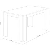Mesa de Comedor, Mesa de Salón Fija, Color Andersen Pino Gris