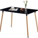 Mesa de Comedor o Cocina de 120 cm Lacada Color Negro 76x120x80 Cm – Alta Resistencia y Durabilidad