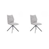 Pack de 2 Sillas Tapizadas en Tela Gris, Patas Negras