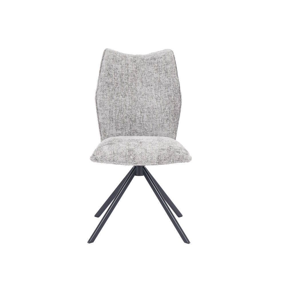 Pack de 2 Sillas Tapizadas en Tela Gris, Patas Negras