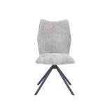 Pack de 2 Sillas Tapizadas en Tela Gris, Patas Negras