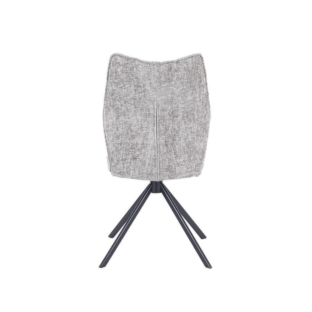 Pack de 2 Sillas Tapizadas en Tela Gris, Patas Negras
