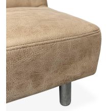 Sofá Cama 3 Plazas de Diseño Moderno, Estructura de Madera, Tapizado Color Piedra, 188x88x88 cm